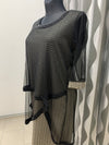 Čierno bežové krátke šaty s prehozom - Lila - Moody Moda